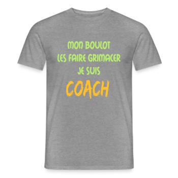 Mon boulot coach 1 - Men's T-Shirt - graphite heather - Front - AI Model Male 178 light (178cm)