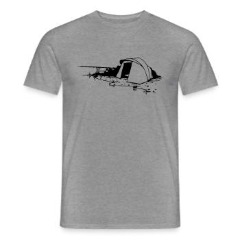 Bivvy - Männer T-Shirt - Graphit meliert - Vorne - AI Model Male 178 light (178cm)