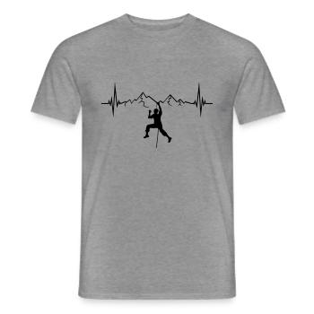 hold frequency heartbeat pulse rash mountain - Men's T-Shirt - graphite heather - Front - AI Model Male 178 light (178cm)