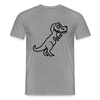 Tyrannosaurus Rex - ligne - T-shirt homme - graphite chiné - Devant - AI Model Male 178 light (178cm)