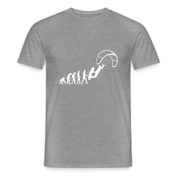 Kite Evolution - Männer T-Shirt - Graphit meliert - Vorne - AI Model Male 178 light (178cm)
