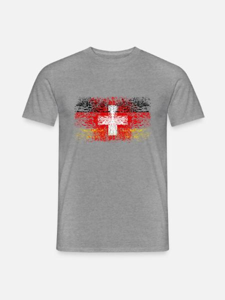 Deutschland Schweiz 002 - Männer T-Shirt - Graphit meliert
