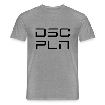 DSCPLN - Men's T-Shirt - graphite heather - Front - AI Model Male 178 light (178cm)