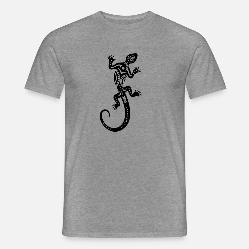 Eidechse - Männer T-Shirt - Graphit meliert