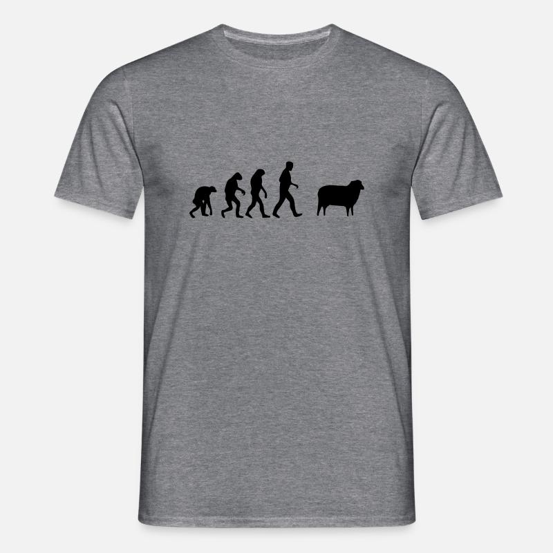 schaf evolution - Männer T-Shirt - Graphit meliert