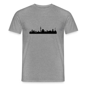 Skyline Berlin - Männer T-Shirt - Graphit meliert - Vorne - AI Model Male 178 light (178cm)