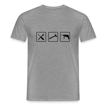 handwerker_1__f1 - Männer T-Shirt - Graphit meliert - Vorne - AI Model Male 178 light (178cm)