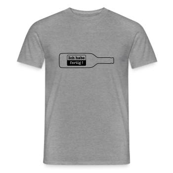 Ich habe fertig - Flasche leer - Männer T-Shirt - Graphit meliert - Vorne - AI Model Male 178 light (178cm)