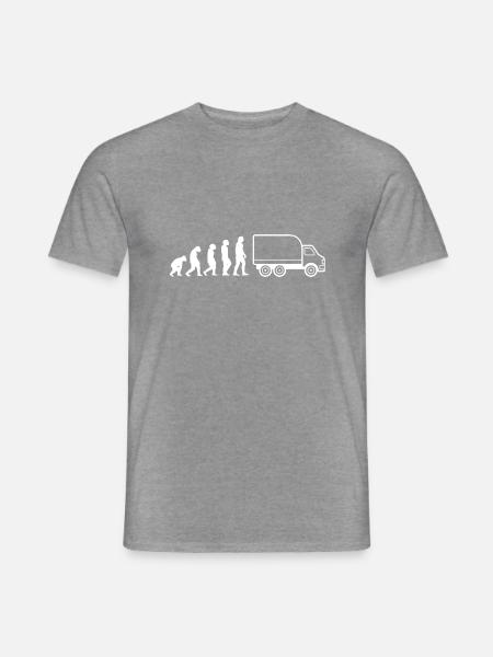 Evolution Lkw Fahrer - Männer T-Shirt - Graphit meliert