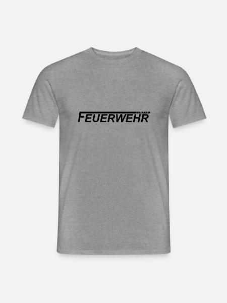 Jugendfeuerwehrlogo mit langem F - Männer T-Shirt - Graphit meliert