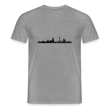 Skyline - München 2018 - Männer T-Shirt - Graphit meliert - Vorne - AI Model Male 178 light (178cm)