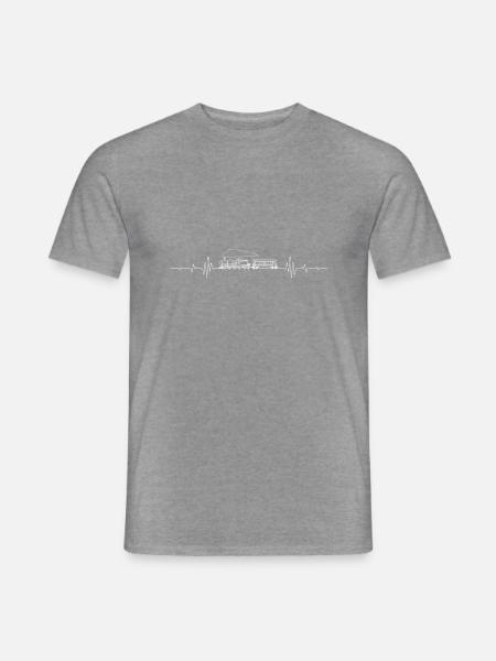 Eisenbahner Puls Herzschlag Lokführer Zugführer Zu - Männer T-Shirt - Graphit meliert
