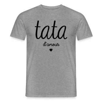 TATA D'AMOUR - T-shirt homme - graphite chiné - Devant - AI Model Male 178 light (178cm)