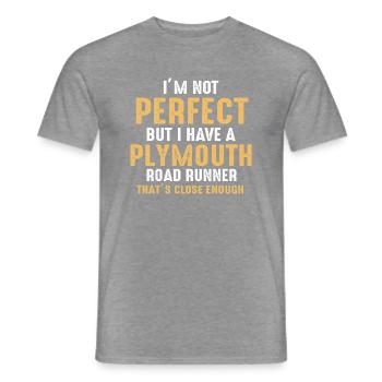 Ich bin nicht perfekt, aber ich habe einen Plymout - Männer T-Shirt - Graphit meliert - Vorne - AI Model Male 178 light (178cm)