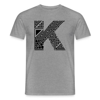 Buchstabe K - Männer T-Shirt - Graphit meliert - Vorne - AI Model Male 178 light (178cm)