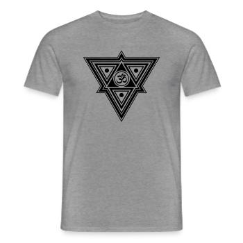 Om Aum 2 - Men's T-Shirt - graphite heather - Front - AI Model Male 178 light (178cm)