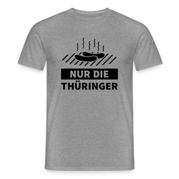 Thüringer Bratwurst - Männer T-Shirt - Graphit meliert - Vorne - AI Model Male 178 light (178cm)