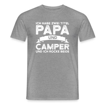 Campen Papa Camping Camper Geschenk - Männer T-Shirt - Graphit meliert - Vorne - AI Model Male 178 light (178cm)