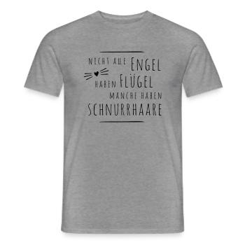 Engel Flügel Schnurrhaare - Männer T-Shirt - Graphit meliert - Vorne - AI Model Male 178 light (178cm)