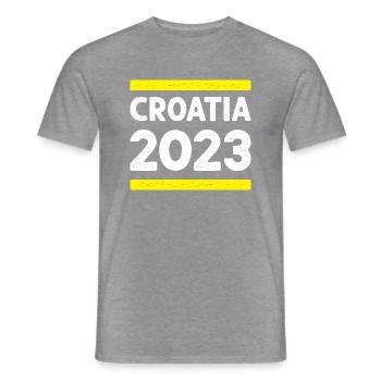 Croatia 2023 - Men's T-Shirt - graphite heather - Front - AI Model Male 178 light (178cm)