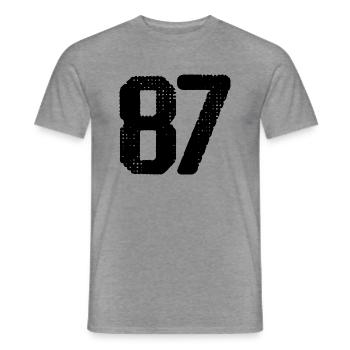 Maillot numéro 87 - T-shirt homme - graphite chiné - Devant - AI Model Male 178 light (178cm)