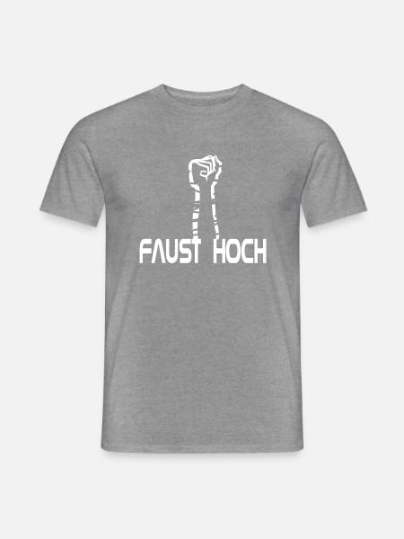 Faust hoch - Männer T-Shirt - Graphit meliert