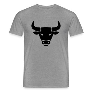 stier_001 - Männer T-Shirt - Graphit meliert - Vorne - AI Model Male 178 light (178cm)