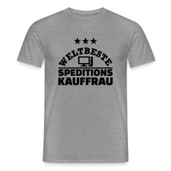 Speditionskauffrau - Männer T-Shirt - Graphit meliert - Vorne - AI Model Male 178 light (178cm)