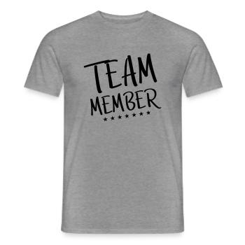 team member - Men's T-Shirt - graphite heather - Front - AI Model Male 178 light (178cm)
