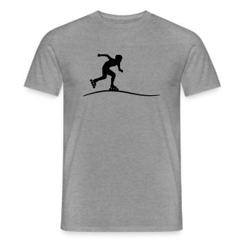 Sport - Inline Skating - Männer T-Shirt - Graphit meliert - Vorne - AI Model Male 178 light (178cm)