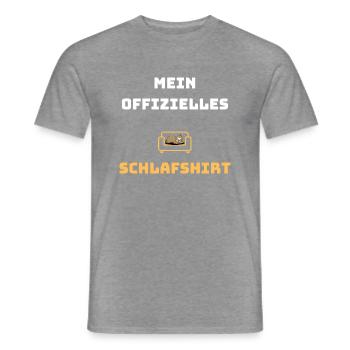 Mein offizielles Schlafshirt Nachthemd Geschenk - Männer T-Shirt - Graphit meliert - Vorne - AI Model Male 178 light (178cm)