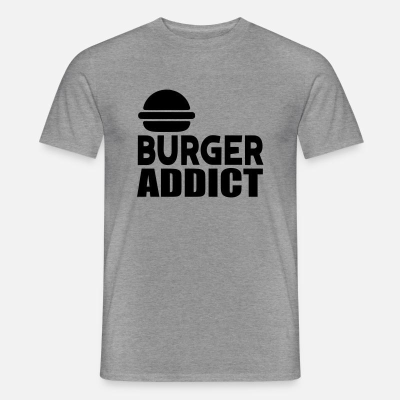 burger süchtig - Männer T-Shirt - Graphit meliert