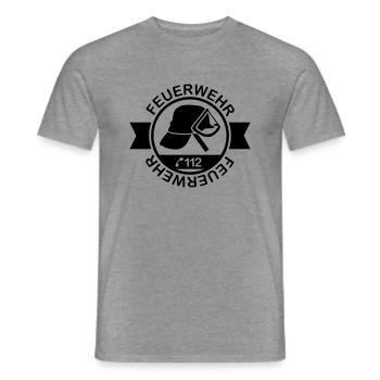 feuerwehr__f1 - Männer T-Shirt - Graphit meliert - Vorne - AI Model Male 178 light (178cm)