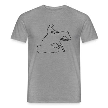 Sliding Stop Silhoutte Rand - Männer T-Shirt - Graphit meliert - Vorne - AI Model Male 178 light (178cm)