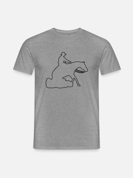 Sliding Stop Silhoutte Rand - Männer T-Shirt - Graphit meliert