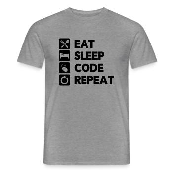 Eat Sleep Code Repeat Coder Programmer Software De - Männer T-Shirt - Graphit meliert - Vorne - AI Model Male 178 light (178cm)