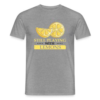 Lemon Design Lemonades Stand Boss Vente de citron - T-shirt homme - graphite chiné - Devant - AI Model Male 178 light (178cm)