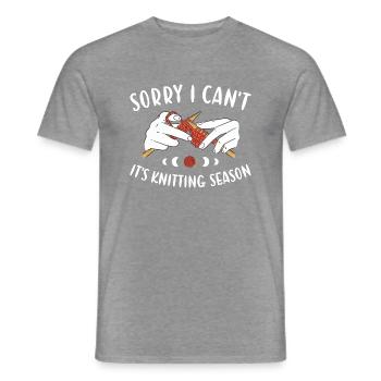 Sorry I Can't It's Knitting Season Knitting - Men's T-Shirt - graphite heather - Front - AI Model Male 178 light (178cm)