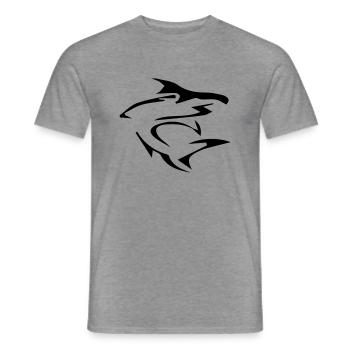 Requin Tribal - T-shirt homme - graphite chiné - Devant - AI Model Male 178 light (178cm)