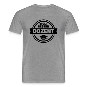 Dozent - Männer T-Shirt - Graphit meliert - Vorne - AI Model Male 178 light (178cm)