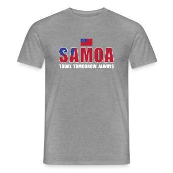 Samoa Today Tomorrow Always Samoa Rugby - Men's T-Shirt - graphite heather - Front - AI Model Male 178 light (178cm)