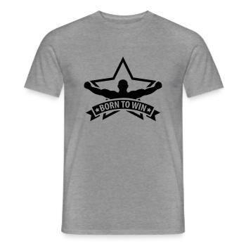 born_to_win_f1 - Men's T-Shirt - graphite heather - Front - AI Model Male 178 light (178cm)