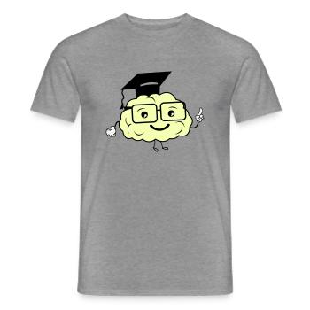 smart brain 02 - Men's T-Shirt - graphite heather - Front - AI Model Male 178 light (178cm)