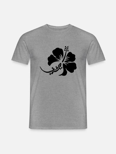 Margouillat hibiscus - T-shirt homme - graphite chiné