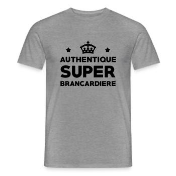 Brancardier / Ambulancier / Ambulance / Hôpital - T-shirt homme - graphite chiné - Devant - AI Model Male 178 light (178cm)