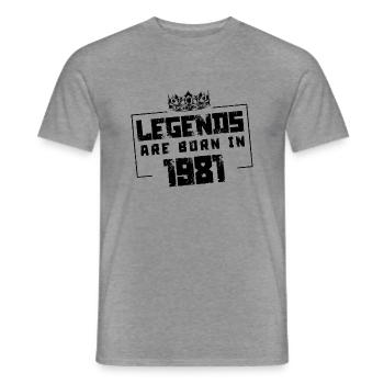 1981 Légendes nées en - T-shirt homme - graphite chiné - Devant - AI Model Male 178 light (178cm)