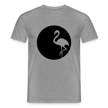 Flamant rose au clair de lune - T-shirt homme - graphite chiné - Devant - AI Model Male 178 light (178cm)