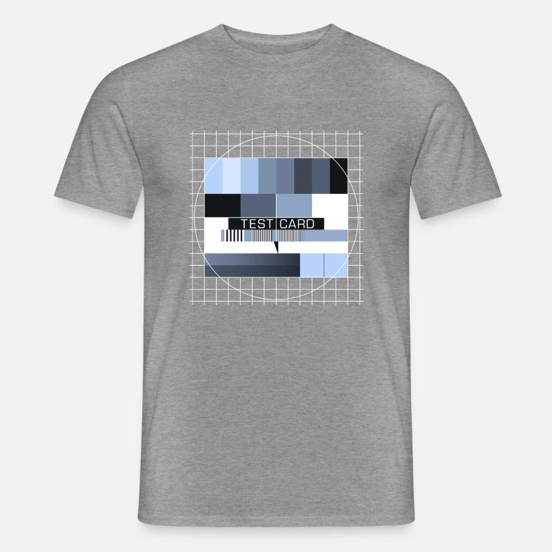 Testbild Fernsehen Bildschirm Sendeschluss Display - Männer T-Shirt - Graphit meliert