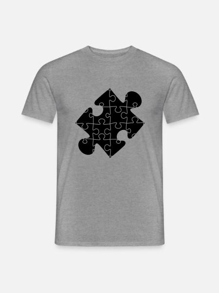 muster puzzlestueck puzzle teil puzzlespiel puzzle - Männer T-Shirt - Graphit meliert