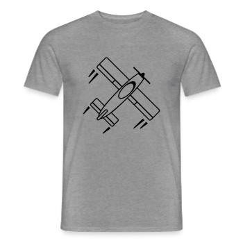 propeller_flugzeug_f1 - T-shirt homme - graphite chiné - Devant - AI Model Male 178 light (178cm)